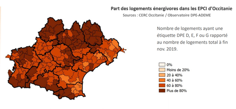 part des logements énergivores dans les EPCI d'Occitanie
