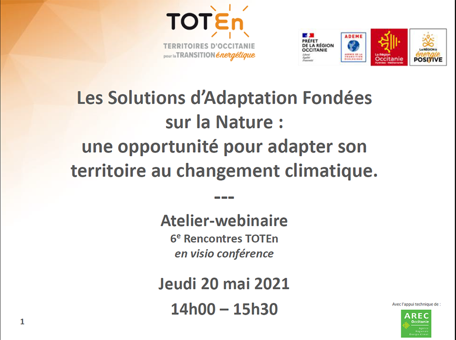 TOTEn6 - atelier "Solutions d'adaptation fondées sur la nature"