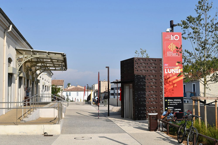 Exemple d'un Pôle d'Echanages multimodal à Lunel, Herault 