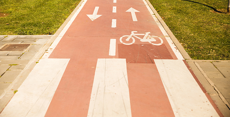 un exemple de piste cyclable