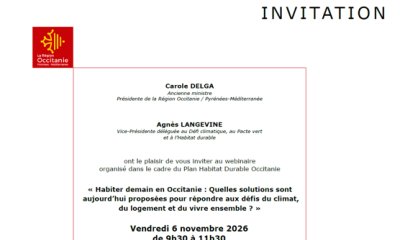 Webinaire « Habiter demain en Occitanie : Quelles solutions sont aujourd'hui proposées pour répondre aux défis du climat, du logement et du vivre ensemble ? »
