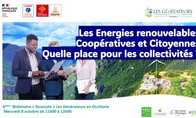 L'enregistrement du webinaire - boussole #6 du 8 octobre 2025 "Les Energies renouvelables Coopératives et Citoyennes, quelle place pour les collectivités ?" est disponible